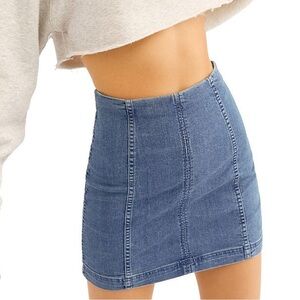 Free People blue denim skirt